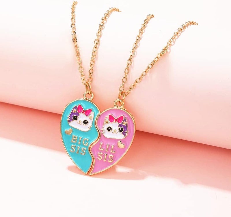 Lezmoii Friendship Necklace Best Friend Necklace Matching Magnetic Unicorn Mermaid BFF Necklace for 2 Girls Friendship Gifts - Image 1